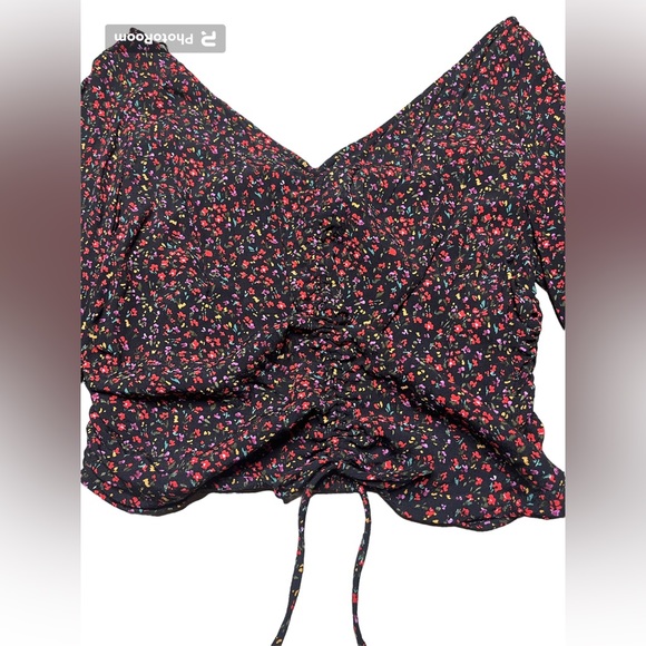 H&M Floral Drawstring Front Blouse - Picture 2 of 6